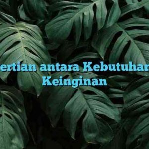 Pengertian antara Kebutuhan dan Keinginan