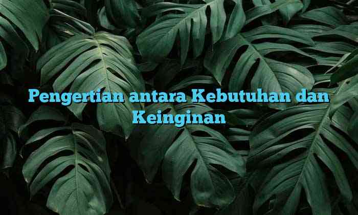 Pengertian antara Kebutuhan dan Keinginan